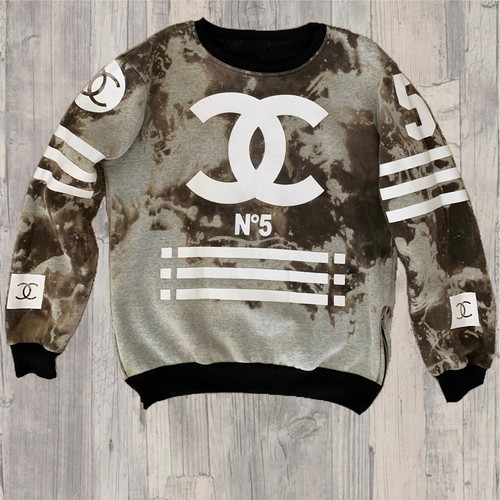 Bleached Hockey Style Crew Neck 