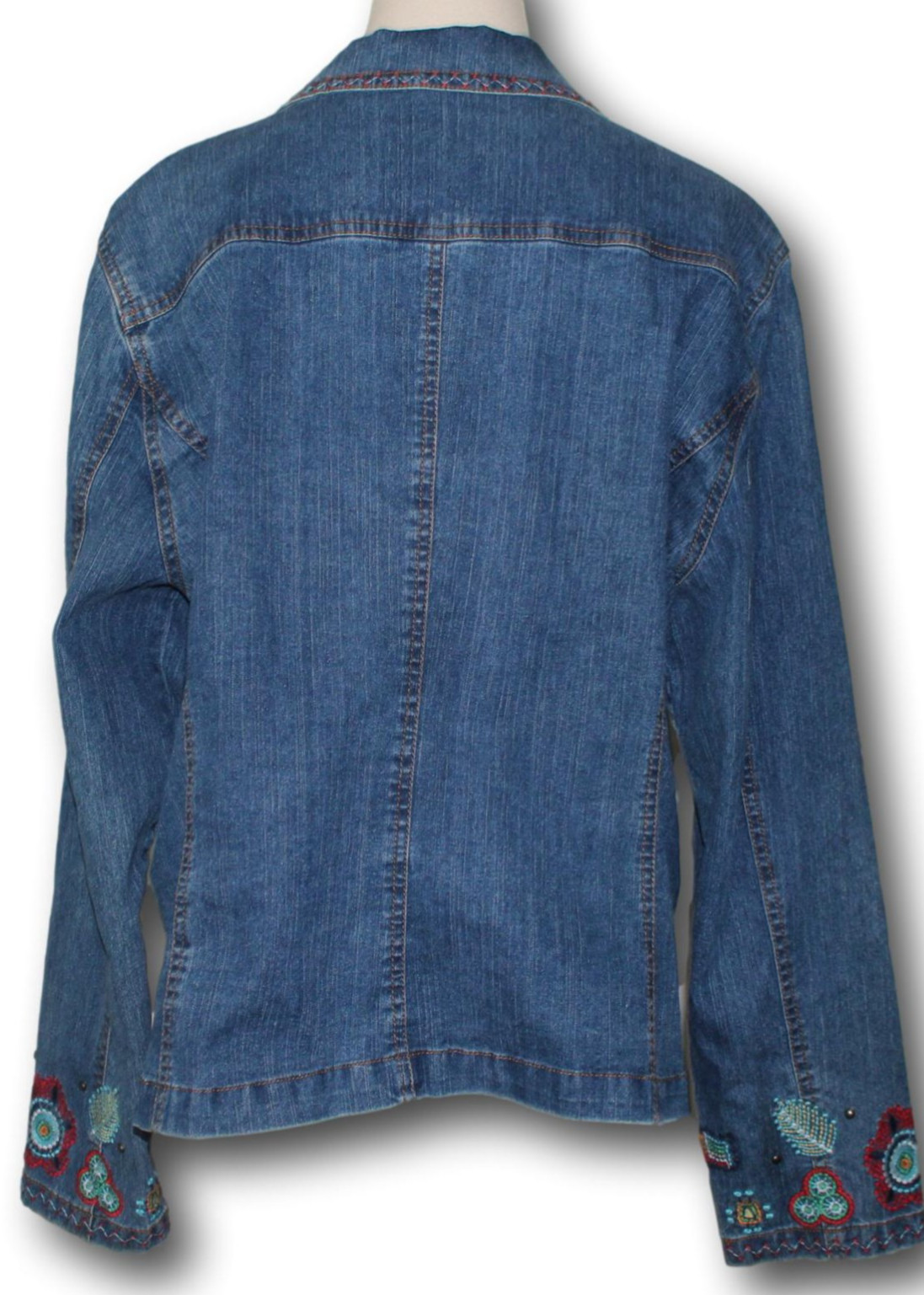 RUBY ROAD (18) Aztec Boho Style Denim Jacket Embr… - image 3