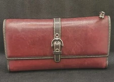 Vintage Coach Soho Leather Buckle Envelope Wallet w/ Detachable Check Book