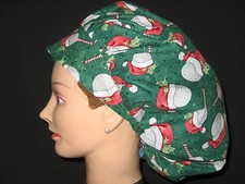 Surgical Scrub Hats/Caps Christmas Golf Balls w/ Santa hats Peppermintstick tees