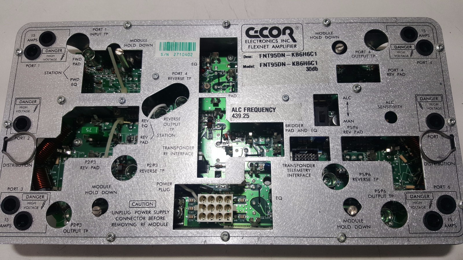 C-COR FNT95DN-KB6H1C1 FLENET AMPLIFIER 15AMP 30DB 439.25MHZ