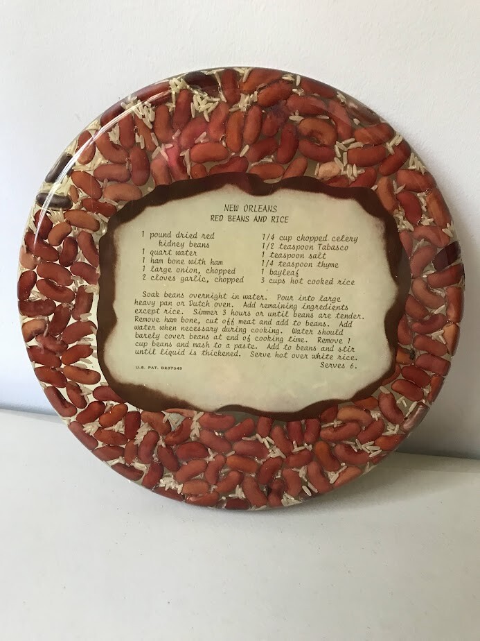 Vintage Lucite New Orleans Red Beans and Rice Recipe Trivet Vomit Art ...
