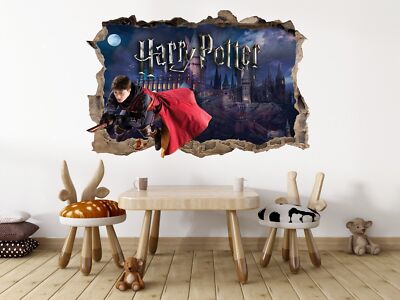 Harry Potter Hogwarts 3D Smashed Hole Decal Wall Sticker Decor Art Mural Kids