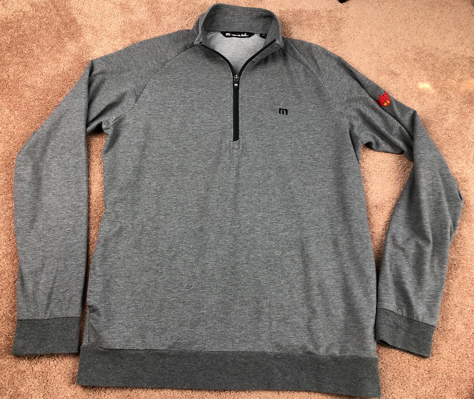 Travis Matthew Solid Gray 1/2 Zip Pullover Size M… - image 2