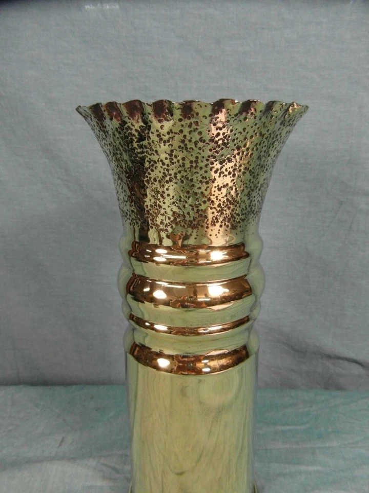 Vase  Messing 1938 Gemarkt Krieg und Frieden Kunsthandwerk Edel  Getrieben o2b8 - Bild 2 von 4