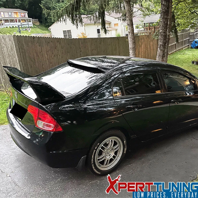 Fits 06-11 Honda Civic Sedan Mugen Rear Trunk Spoiler - Painted Glossy Black Foto 3 de 4