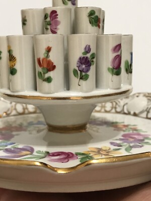 DRESDEN PORCELAIN CIGARETTES HOLDER ANTIQUE HAND PAINTED