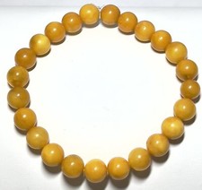 9mm Authentic Baltic Egg Yolk Amber Beads Bracelet JY3778