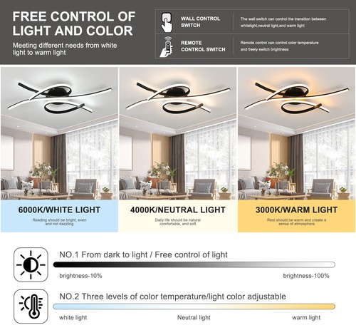 LED Deckenlampe Dimmbar Deckenleuchte Mit Fernbedienung Flur Wohnzimmerlampe - Bild 6 von 12