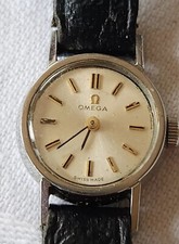 Omega Ladies Watch Hand Winding Cal 484 With  Used Leather Strap 