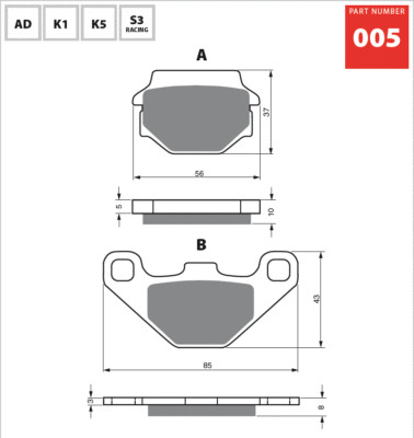 Front Sintered Brake Pads Fits BATAVUS Grand Prix 1980 