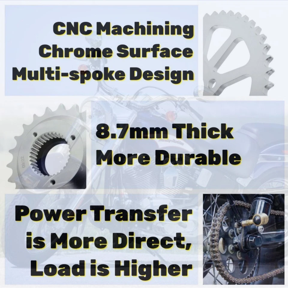 Front Rear Sprocket Conversion Kit for Dyna Harley Super Glide FXD 06-17 Softail Foto 2 de 4