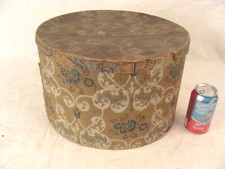 Antique 19C American Botanical Floral Wallpaper Bandbox