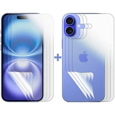 3 Set Soft PET Film Screen Protector for Apple iPhone 16 PLUS Front and Back