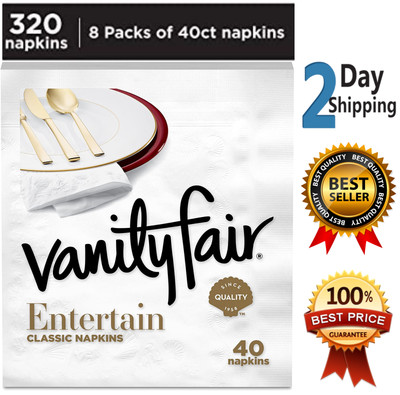Best Vanity Fair Entertain Paper Napkins Dinner Size Classic White 320 Count Ebay