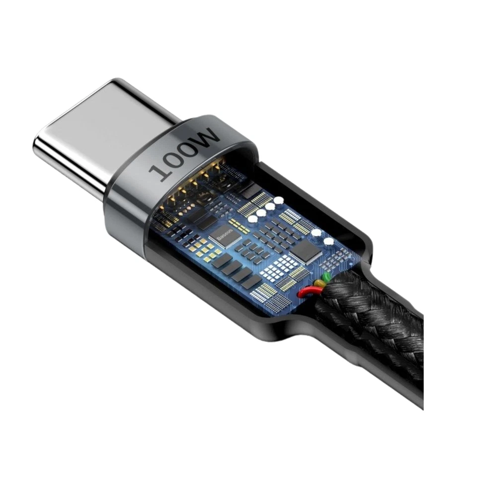 Cable de carga BASEUS USB C a 6 7/12 pies 100 W cargador rápido datos para teléfono PC Foto 3 de 4
