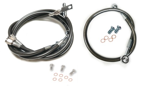 Streamline Steel Braided Brake Lines Smoke +1" Front +8" Rear Yamaha YFZ450 - Foto 2 di 3