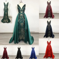 Elegant Sequin Applique Wedding Dresses V-Neck Open Back Bridal Gown Sweep Train