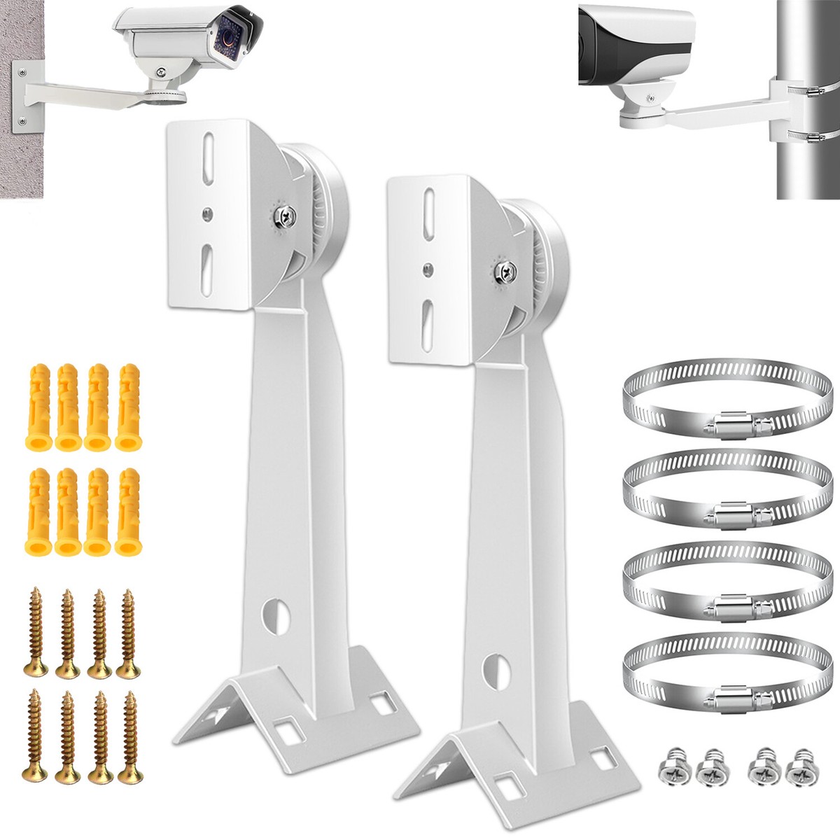 2pcs Adjustable Vertical Pole/Corner Mounting Bracket for CCTV Security  Camera