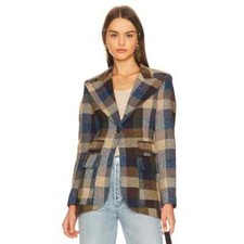 Smythe Birkin Wool Blazer Peri Lumberjack Check Us2