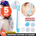5 in 1 Electric Body Brush Long Handle Bath Shower Back Scrubber AU
