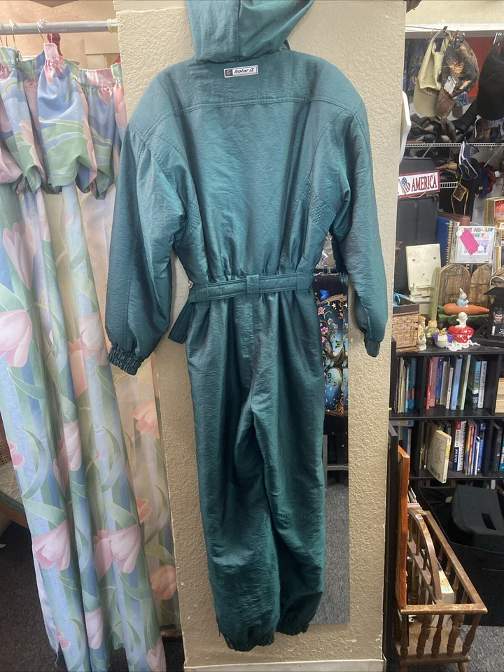 Macacão de esqui DESCENTE vintage Wms verde/azulado - 1 peça EUA WMS M Snowboard - Imagem 2 de 4