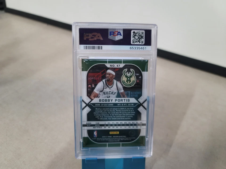 2020/21 Obsidian White Pulsar Electric Etch Bobby Portis SP #47 PSA 10 T6390 - Image 4 of 4