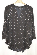 41 Hawthorn women's black and brown spotty three-quarter sleeve top size 2X