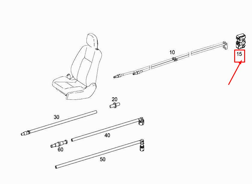 MERCEDES-BENZ S W222 Sitz Druckluftleitung Halterung A2218050114