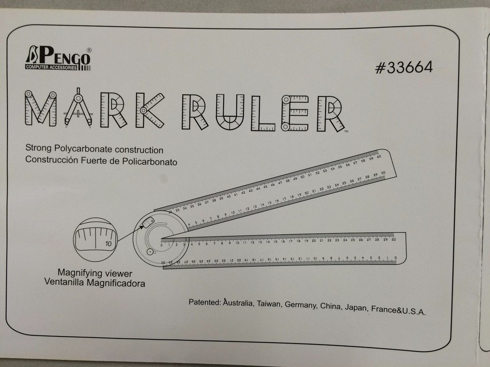 Ruler 2 Protractor Ruler Easy Angle With Magnified Angle Viewer 60 CM ...