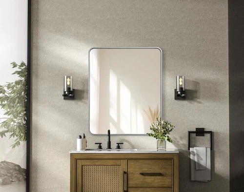 Elegant Lighting MR8A3036 Remy 30"W x 36"H Rectangular Flat - Silver - Picture 8 of 12