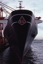 Sl48 Slide 1970s Sl Cargo Ship Docked Port Maritime 923a