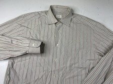 Ermenegildo Zegna Dress Shirt Striped Button up Long Sleeve Mens 43/17
