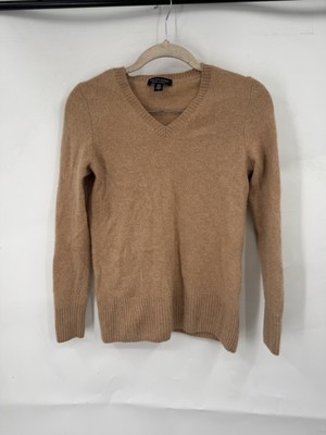 Saks Fifth Ave 100% Cashmere Sweater Women XS Brown Granolagirl Western Boho