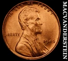 1945 Lincoln Wheat Cent - Red Choice Gem Brilliant Unc  No Reserve  #K678
