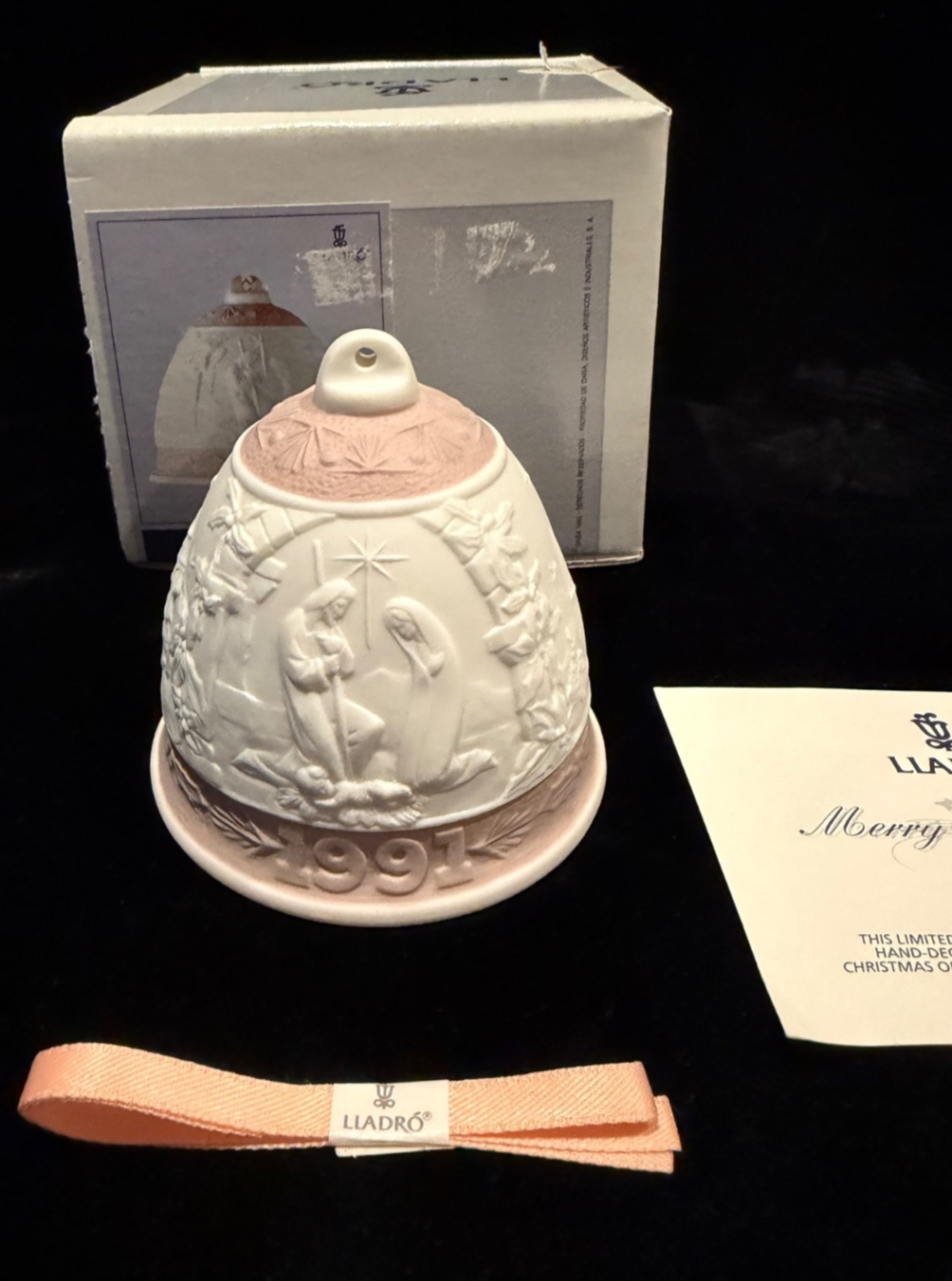 NEW Lladro Christmas Bell Ornament 1991 # 5803 ~ NEW ~ COA Original Box ...