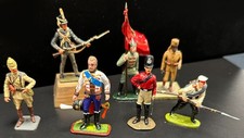 Hand-Painted Lead Toy Soldiers- 1812 War, Russian, African, Soviet - Lot of 8