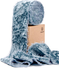 Dusty Blue Velvet Ribbon 2" Christmas Handmade Frayed Edges Glossy Ribbon for Gi