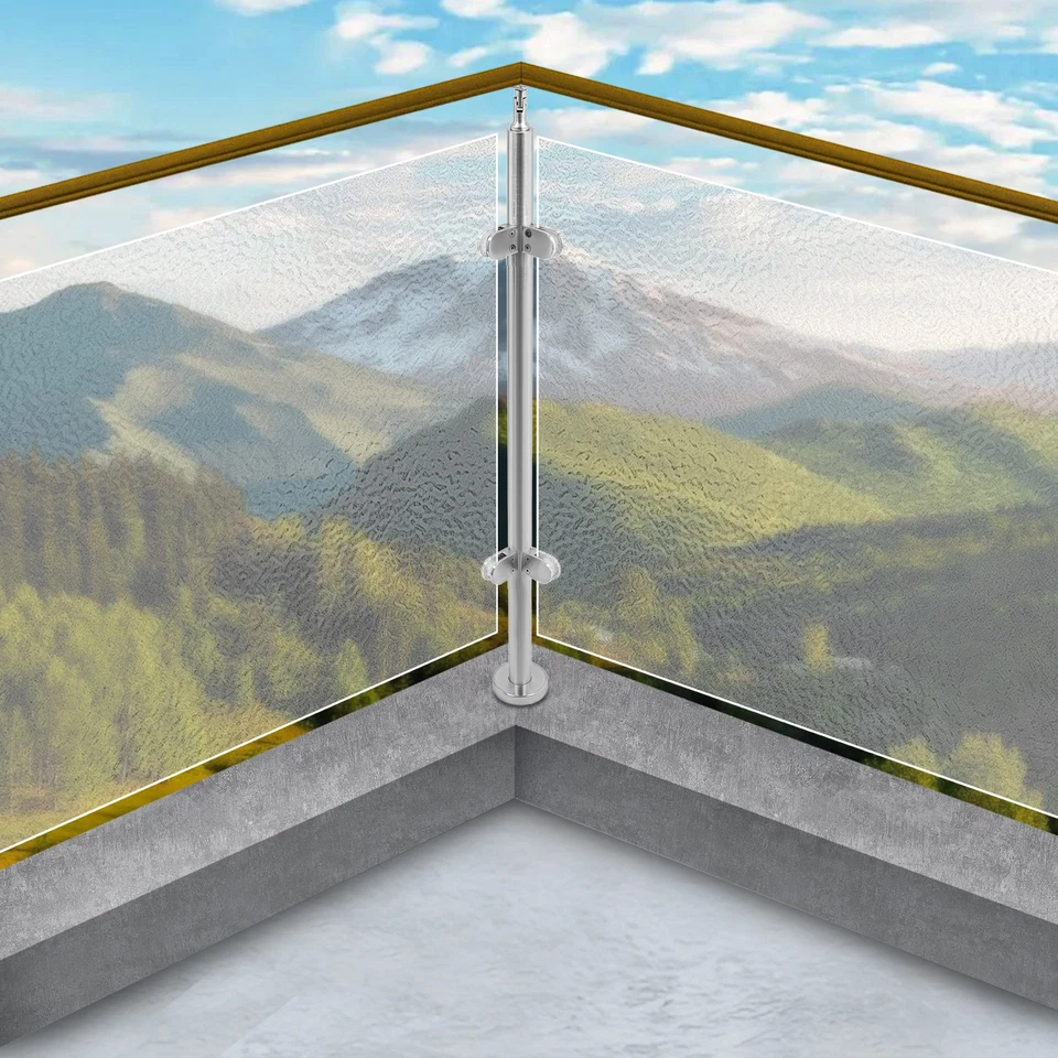 Poste de coluna de canto, poste de coner de aço inoxidável, poste de canto para corrimão de vidro - Imagem 2 de 4