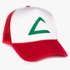 POKEMON HAT ASH KETCHUM TRUCKER CAP Vinyl COSTUME ADJUSTABLE STANDARD SIZE
