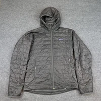 Patagonia Nano Puff Hoody Jacket Mens Small Gray Puffer Full Zip Outdoor 84222