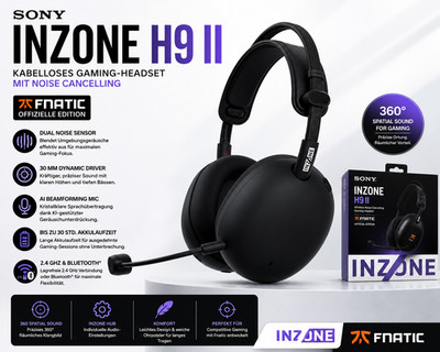 Sony INZONE H9 II Kabelloses Gaming-Headset Mit Noise Cancelling -Mit Fnatic