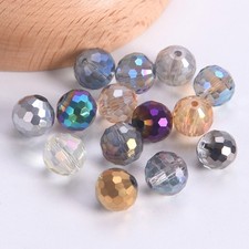 Round Faceted Disco Ball Shape 6mm 8mm 10mm 12mm Crystal Glass Loose Beads Lot