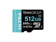 Team 512GB Ultra-Fast microSDXC UHS-I/U3 Memory Card with Adapter, compatible wi
