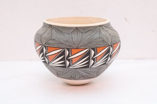 Pottey Using Line Native American Acoma Hand Coiled Painted Fine Line Pottery Olla by ...