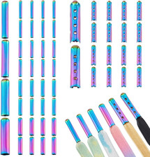 48pcs Rainbow Shoelace Aglets 6 Styles Metal Shoe Lace Tips Head Open Mouth A...