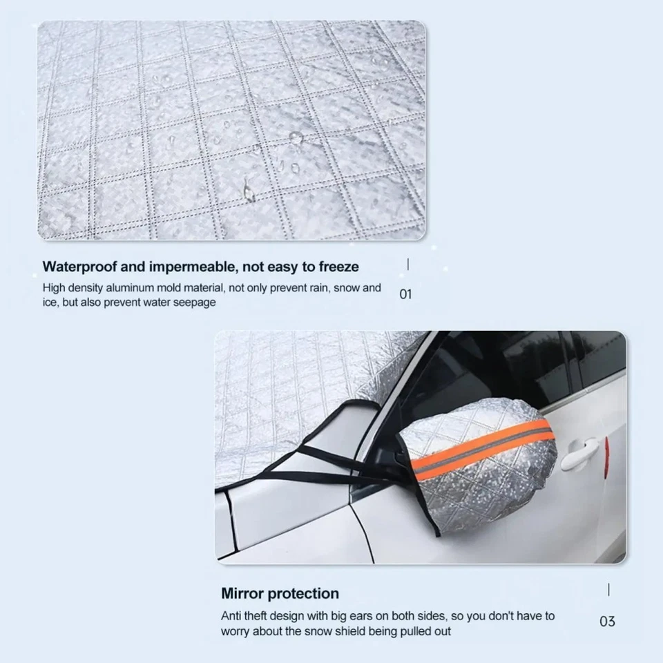 Car Windshield Cover Protector Winter Snow Ice Rain Frost Guard Sun Shade Truck - Imagem 4 de 4