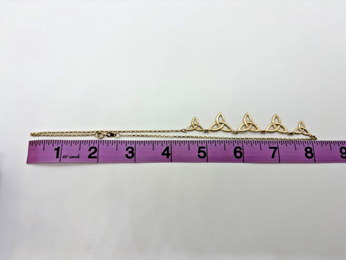 Yellow Gold Celtic Trinity Knot Necklace 9K 375 Stamped JB 5.2gm Vintage Jewelry - Picture 13 of 14