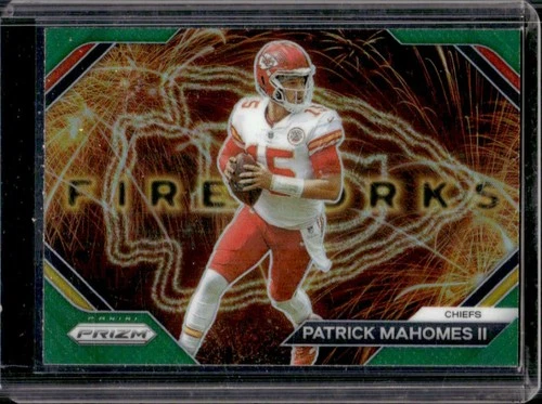 2023 Panini Prizm Patrick Mahomes II Fireworks Prizm Green #F-2 Chiefs