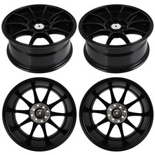 4 Set 16x7 4x100 Offset 40 Mm Black Wheels Rim 16 For 2000-2024 Kia Rio